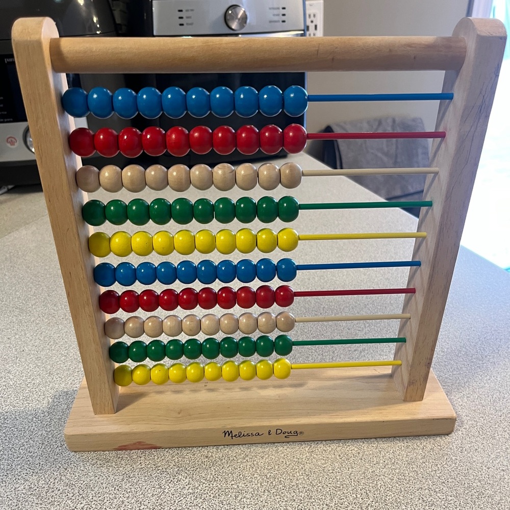 Vintage Melissa & Doug Colorful Wooden Abacus